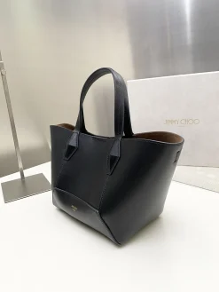 Alternative view of JIMMY CHOO Totes Bags Calf Leather (Black-Gold) 20X18X12CM I30202608100218