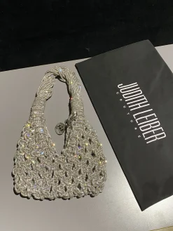 JUDITH LEIBER Clutches Bags Satin Crystal (Silver) 19X30CM G80202608100204