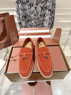 LORO PIANA Loafers Suede Leather EU35-40 B80202608030678