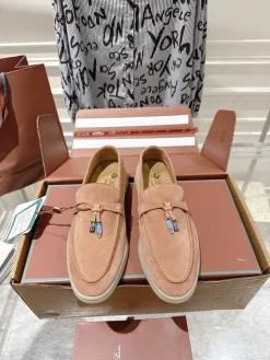 LORO PIANA Loafers Suede Leather EU35-40 B80202608030679