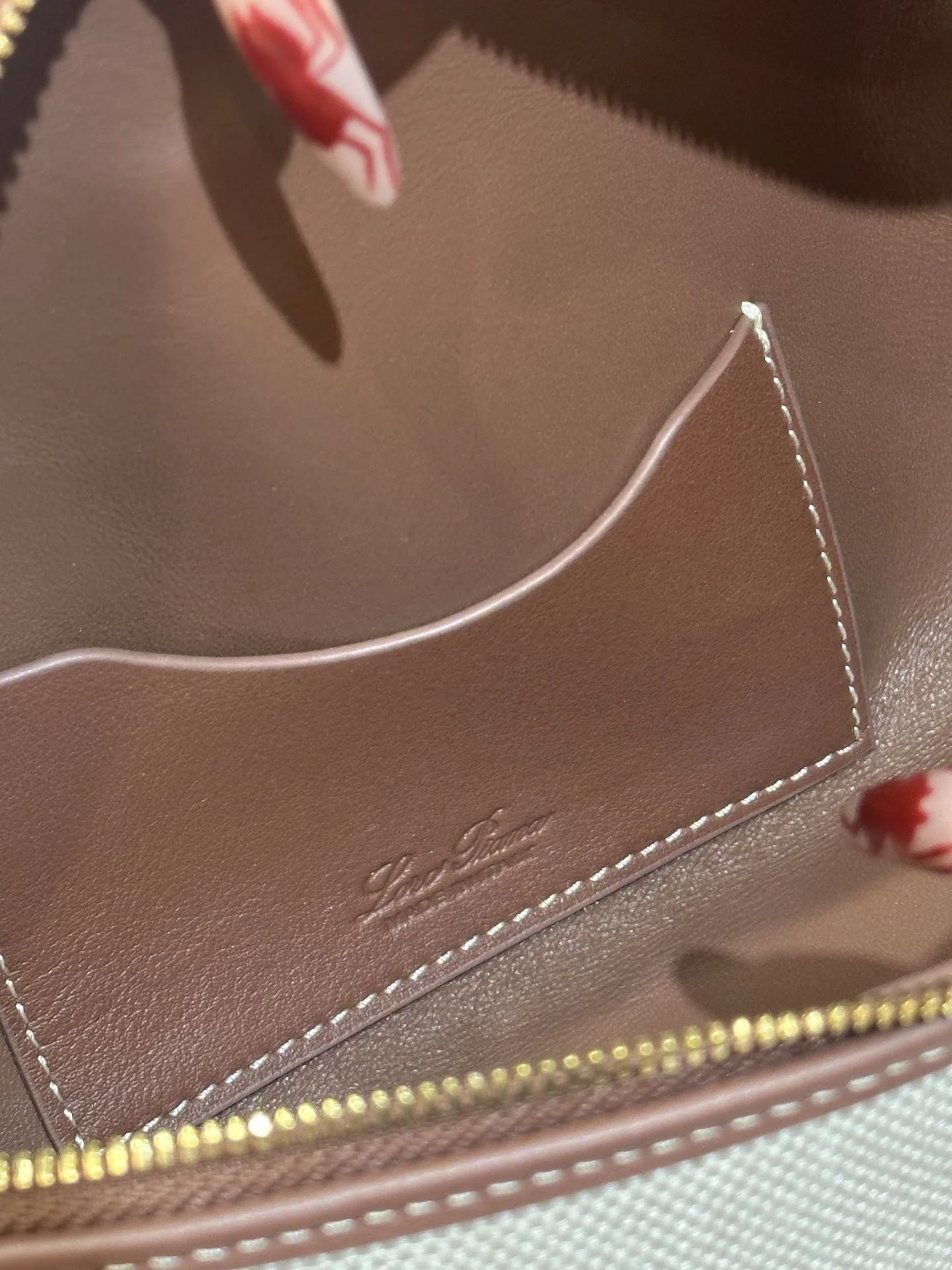 LORO PIANA Shoulder Bags Saddle Leather (Brown-Beige) 23X12XCM F50202608100455 - Image 7