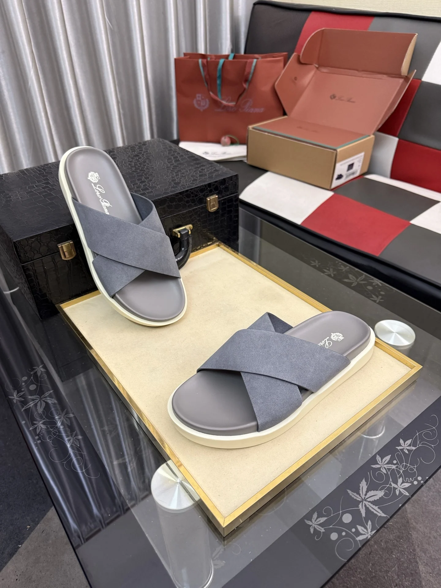 LORO PIANA Slides Leather EU38-44 A60202608032037 - Image 3