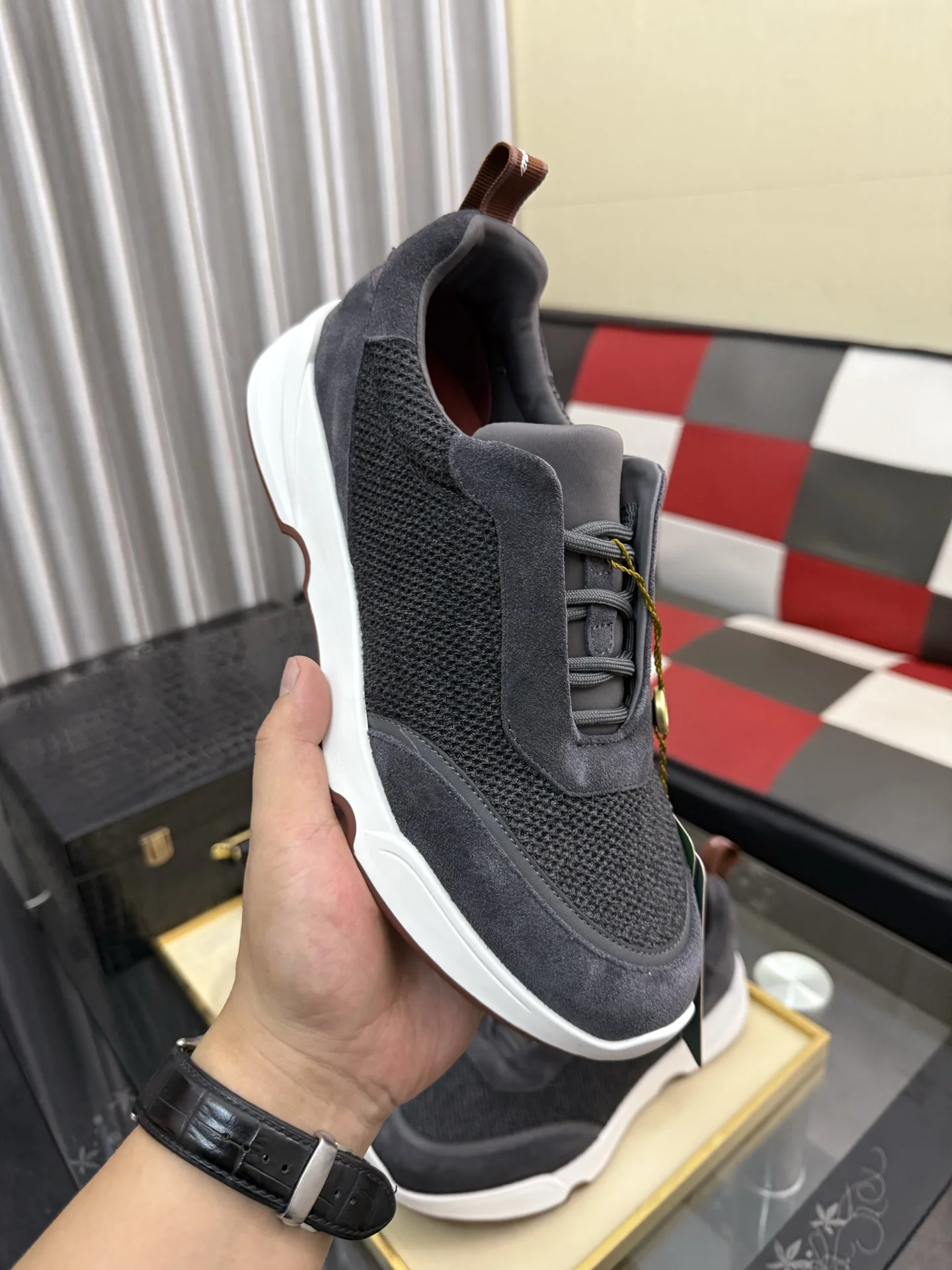 LORO PIANA Sneakers Calf Leather EU38-44 B70202608030142 - Image 4