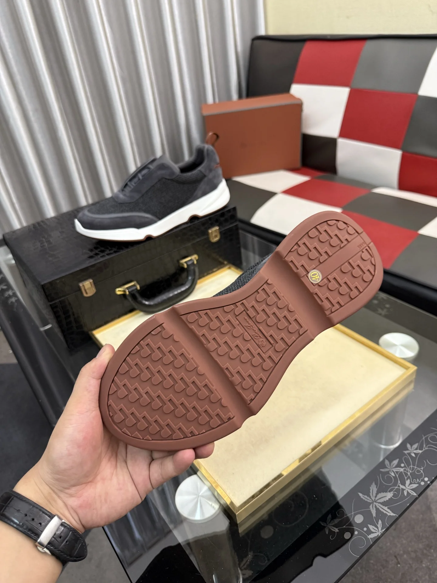 LORO PIANA Sneakers Calf Leather EU38-44 B70202608030142 - Image 9
