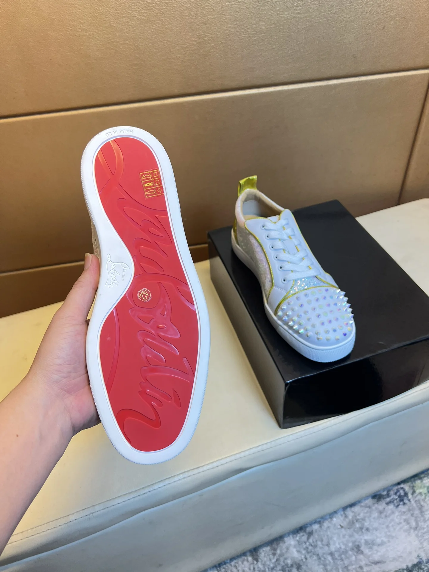LOUBOUTIN Sneakers Leather EU38-44 B10202608030443 - Image 7