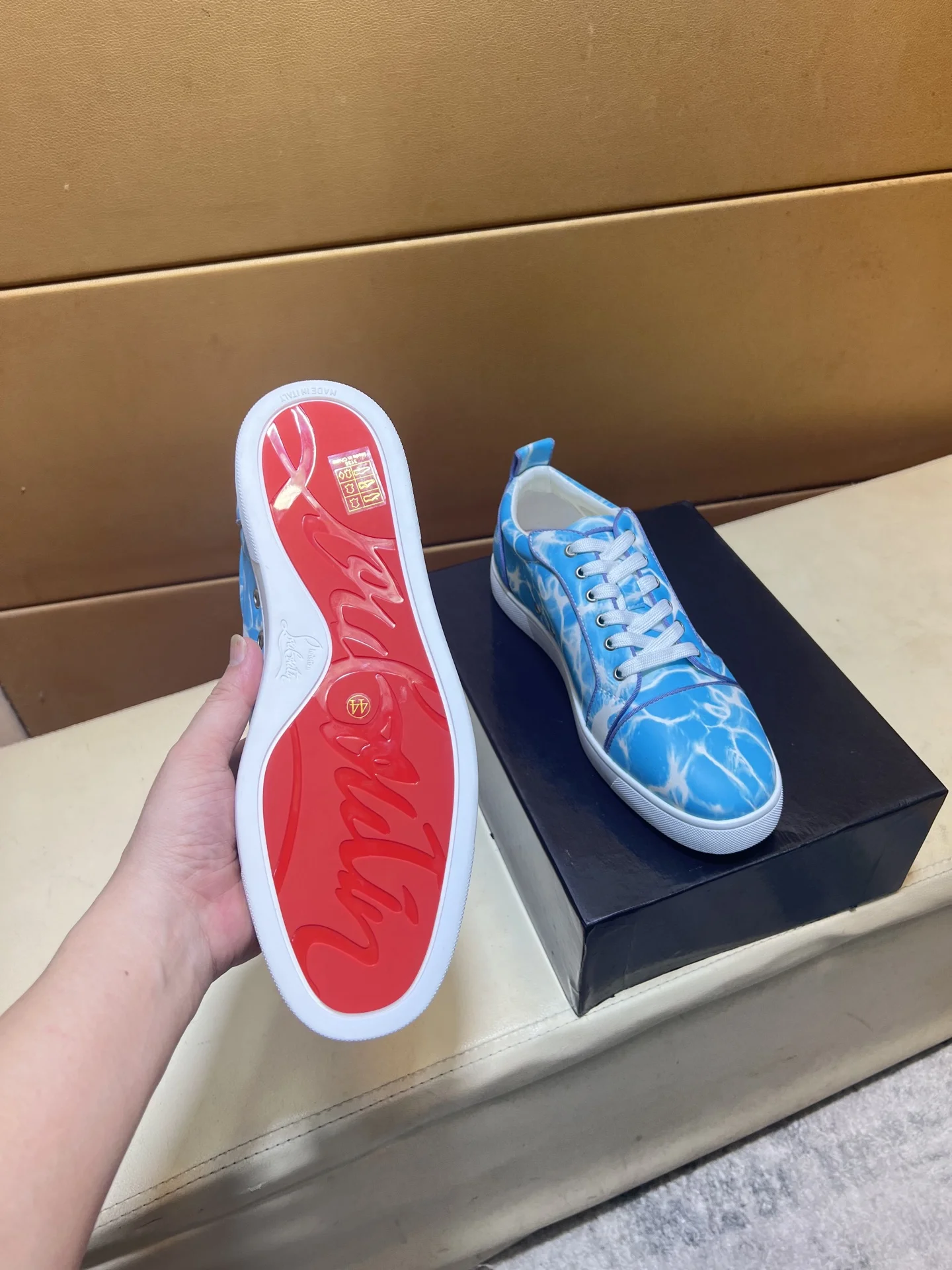 LOUBOUTIN Sneakers Leather EU38-44 B10202608030451 - Image 7