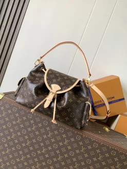 LV Backpacks Bags Coated Canvas (Brown-Beige) 24X18X36CM E80202608071736