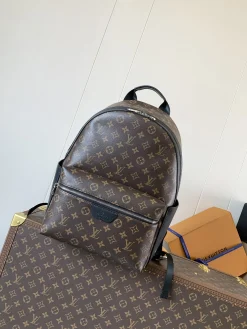 LV Backpacks Bags Coated Canvas (Brown-Black) 29X38X20CM E50202608071645