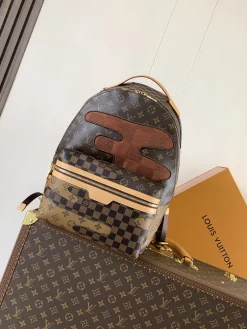 LV Backpacks Bags Coated Canvas (Brown-Terracotta) 38X20X29 CM H00202608072074