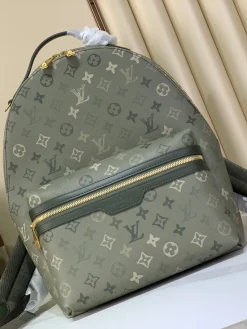 LV Backpacks Bags Coated Canvas (Olive Green-Gold) 29X38X20CM G00202608071178