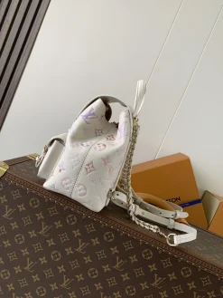 Alternative view of LV Backpacks Bags Embossed Grained Calfskin (White-Gold) 22X14X20CM F50202608070477