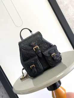 LV Backpacks Bags Empreinte Leather (Black-Gold) 20X22X14CM H20202608071797
