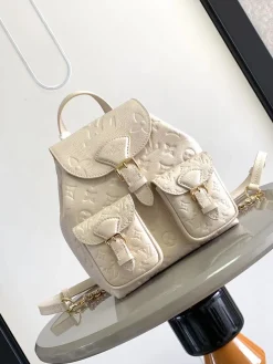 LV Backpacks Bags Empreinte Leather (Cream-Gold) 20X22X14CM H20202608071796