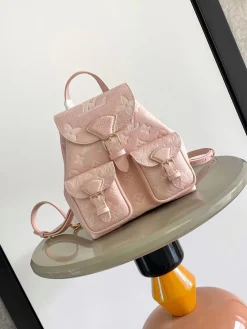 LV Backpacks Bags Empreinte Leather (Pink-Gold) 20X22X14CM H50202608071795