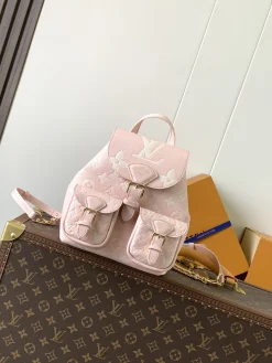 LV Backpacks Bags Empreinte Leather (Pink-White) 22X14X20 CM F50202608072081