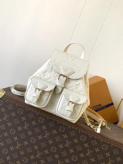 LV Backpacks Bags Empreinte Leather (White-Gold) 22X14X20 CM F20202608072080