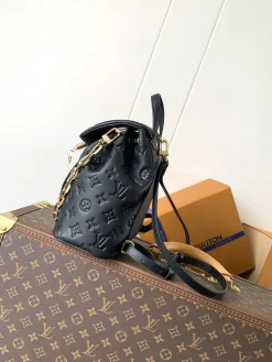 Alternative view of LV Backpacks Bags Lambskin Leather (Black-Gold) 26X10X21CM F50202608070138
