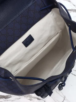 Alternative view of GUCCI Backpacks Bags Leather (Blue-Black) 34x44x21 cm D90202608060030