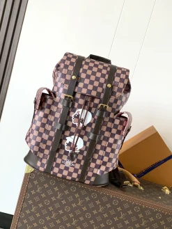 LV Backpacks Bags Monogram Canvas (Brown-White) 41X47X13CM F80202608072069