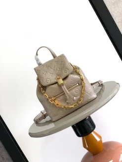 LV Backpacks Bags Monogram Leather (Taupe-Gold) 26X10X21CM H50202608071806