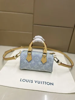 Alternative view of LV Bags Denim Leather (Light Blue-Tan) One Size D30202608070741