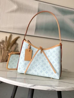 LV Beach Bags Monogram Canvas (Light Blue-Tan) 29X24X12 D70202608072459