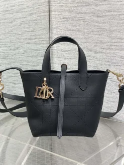 DIOR Bucket Bags Calf Leather (Black-Gold) 16X12X18CM G30202608060182