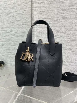 Alternative view of DIOR Bucket Bags Calf Leather (Black-Gold) 16X12X18CM G30202608060182