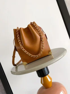 LV Bucket Bags Calf Leather (Brown-Gold) 23X27X8CM G00202608071470