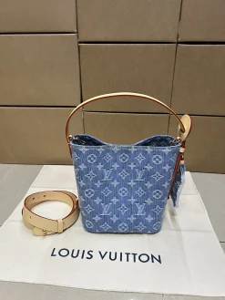 Alternative view of LV Bucket Bags Denim Leather (Blue-Beige) One Size E80202608070737