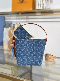 Alternative view of LV Bucket Bags Fabric (Blue-Tan) 18X16X12CM G50202608071617