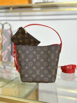 Alternative view of LV Bucket Bags Leather (Brown-Red) 18X16X12CM G80202608072062