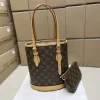 LV Bucket Bags Leather (Brown-Tan) One Size E20202608072789