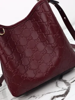 Alternative view of GUCCI Bucket Bags Leather (Burgundy-Gold) 19X18X11CM D40202608060476