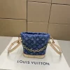 LV Bucket Bags Leather Denim (Blue-Beige) E20202608072658
