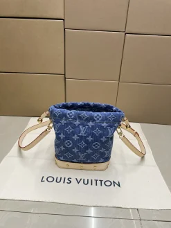 Alternative view of LV Bucket Bags Leather Denim (Blue-Beige) E20202608072658
