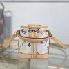 LV Bucket Bags Leather (White-Tan) 16X13X10CM G80202608072318