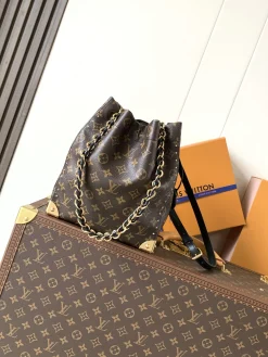 LV Bucket Bags Monogram Canvas (Brown-Gold-Black) 23X27X8CM E50202608070102