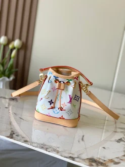 LV Bucket Bags Monogram Canvas (White-Natural) 13X16X10CM D40202608072634