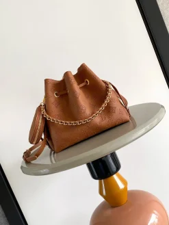 LV Bucket Bags Perforated Calf Leather (Brown-Gold) 19X22X14CM H00202608070968