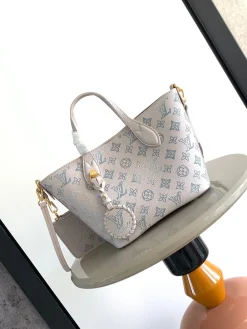 LV Bucket Bags Perforated Calfskin (Off-White-Light Blue) 22X14X16CM H30202608072104