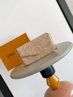 LV Clutches Bags Empreinte Canvas (Beige-Gold) 21X12X3CM E00202608070502