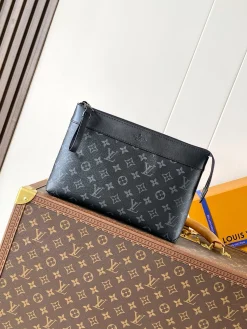LV Clutches Bags Monogram Shadow Leather (Black-Grey) 32X21X8CM C70202608070157