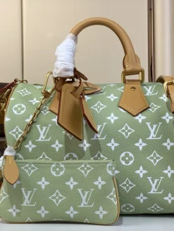 LV Crossbody Bags Calf Leather (Green-Tan) 30X17X21 CM I00202608070372