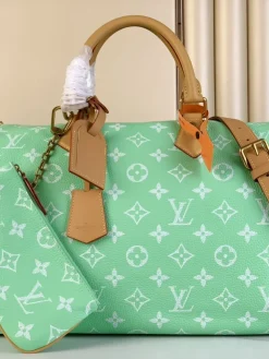 LV Crossbody Bags Calf Leather (Green-Tan) 40X26X23 CM A080202608070400