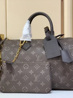 LV Crossbody Bags Calf Leather (Grey-Gold) 30x17x21 CM I00202608070348