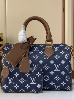 LV Crossbody Bags Calf Leather (Navy-Brown) 25X15X15CM H50202608070330