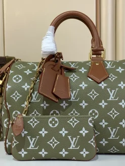 LV Crossbody Bags Calf Leather (Olive Green-Brown) 30X17X21CM I00202608070367