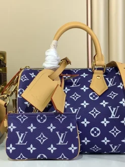 LV Crossbody Bags Calf Leather (Purple-Tan) 25X15X15CM H50202608070340