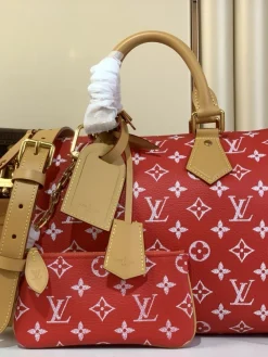 LV Crossbody Bags Calf Leather (Red-Tan) 30X17X21 CM I00202608070375